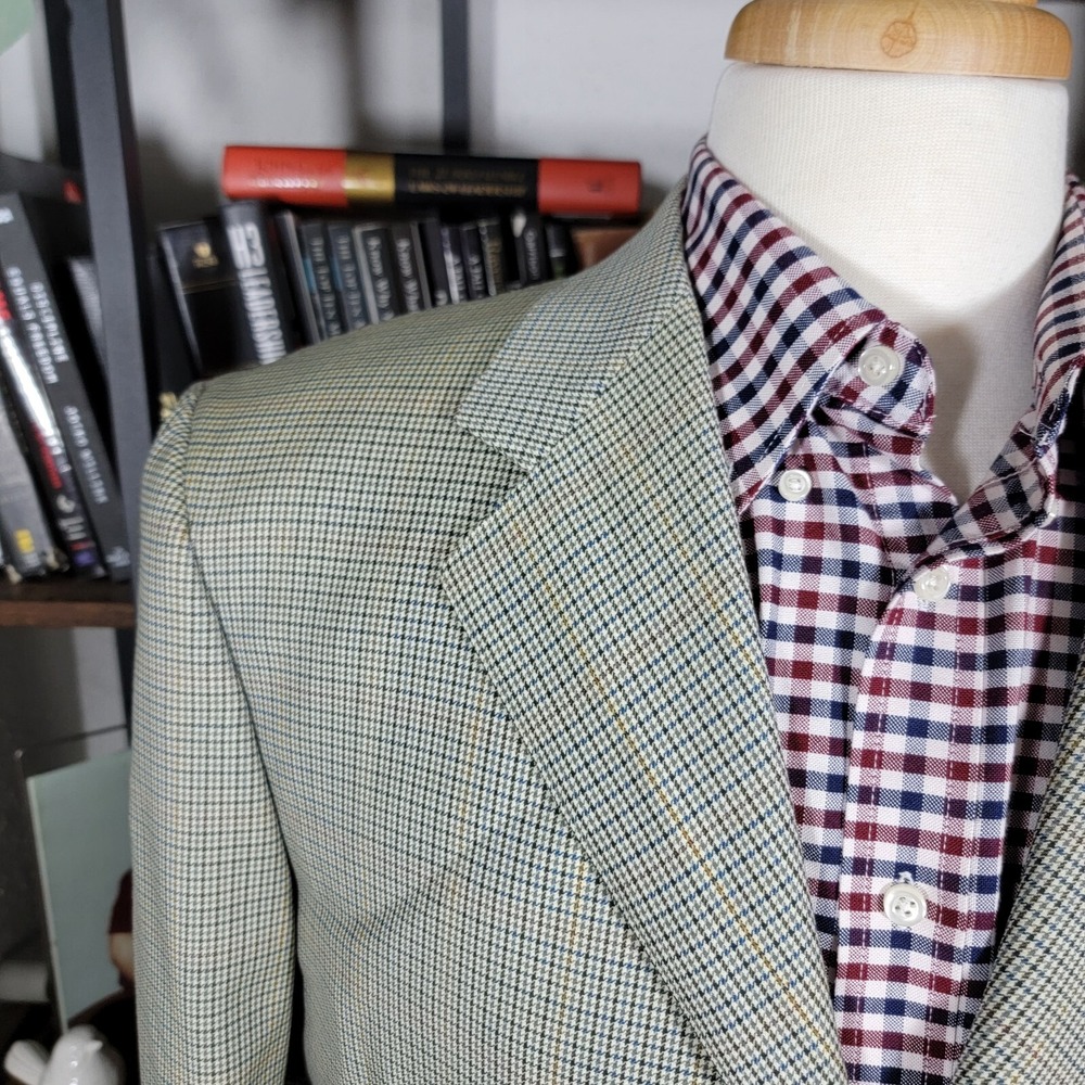 Canali Modello AL 1330/00 Mens Sport Coat 3 Button Multi Color Houndstooth 42R - Picture 4 of 16
